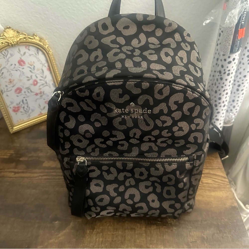 Kate Spade Brown and Black Leopard Backpack purse